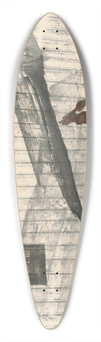 Yamaguchi Gen - GrainedWood 39.3 inch art pintail longboard deck