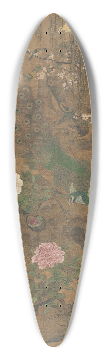 Yin Hong - Birds Gather under the Spring Willow 39.3 inch art pintail longboard deck