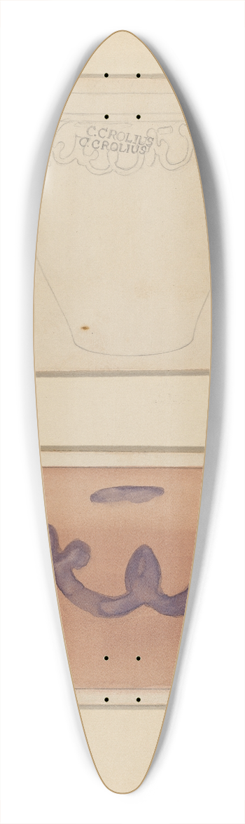 Yolande Delasser - Crock 39.3 inch art pintail longboard deck