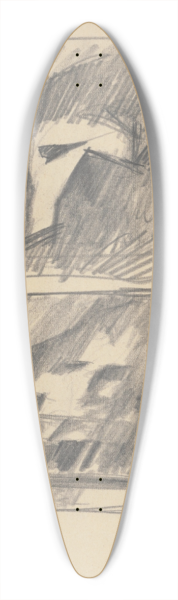 Zolo Palugyay - Composition study I. II. on One Page 39.3 inch art pintail longboard deck