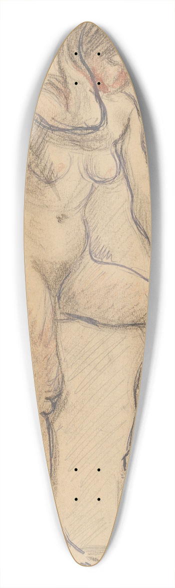 Zygmunt Waliszewski - Standing nude 39.3 inch art pintail longboard deck