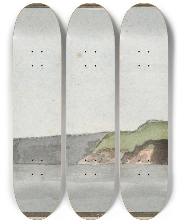 Triptych art skateboard deck of John Thomas Serres The Ram Head by John Thomas Serres (1759-1825)