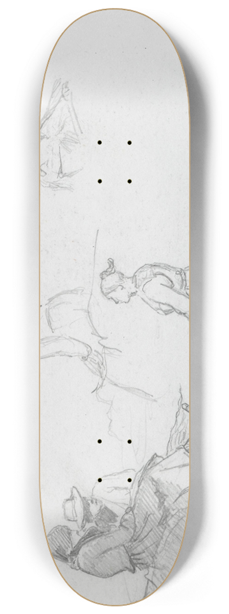 Hans Gude - Figurstudier 8.25 inch art skate deck