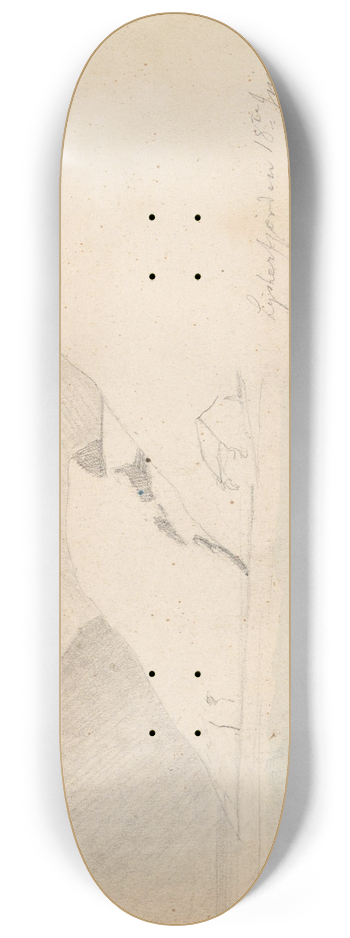 Hans Gude - Fra Lustrafjorden; Jostedalsbreen sett fra Lustrafjorden 8.25 inch art skate deck