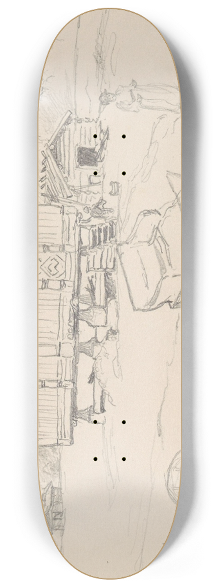 Hans Gude - Fra Moen ved Kongsberg 8.25 inch art skate deck