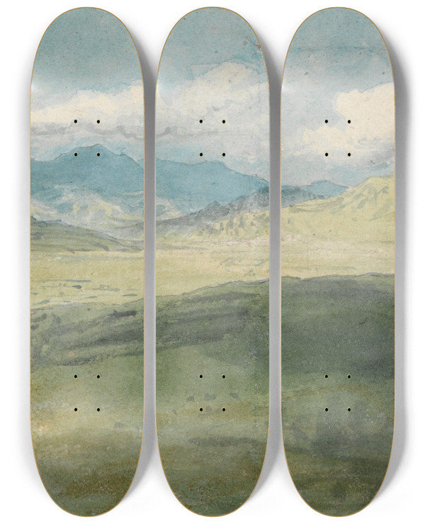 Triptych art skateboard deck of Thomas Stothard Harlech by Thomas Stothard (1755-1834)