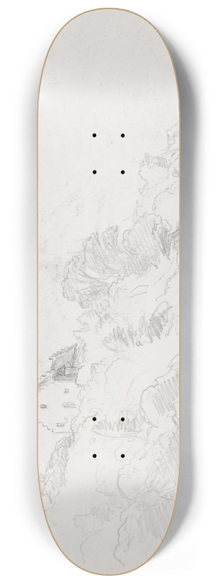 Hans Gude - Hus utenfor berlingen 8.25 inch art skate deck