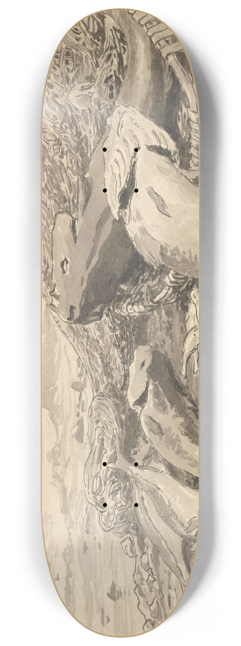 Hans Gude - Illustration for The Cormorants of Utrst 8.25 inch art skate deck