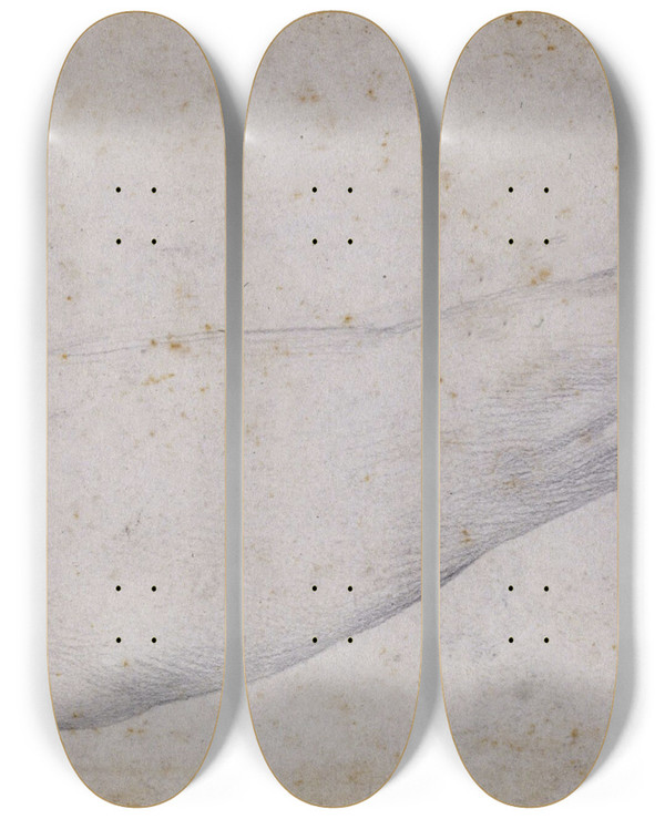 Triptych art skateboard deck of Jean Auguste Dominique Ingres Etude De Bras_2 by Jean Auguste Dominique Ingres (1780-1867)