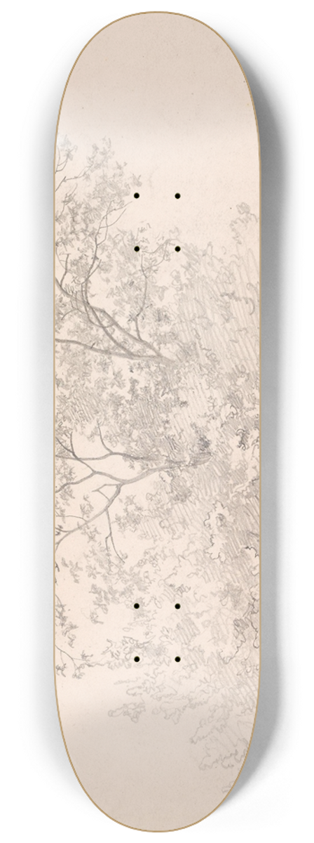 Hans Gude - Lvtrr, Elstad i Gudbrandsdalen 8.25 inch art skate deck