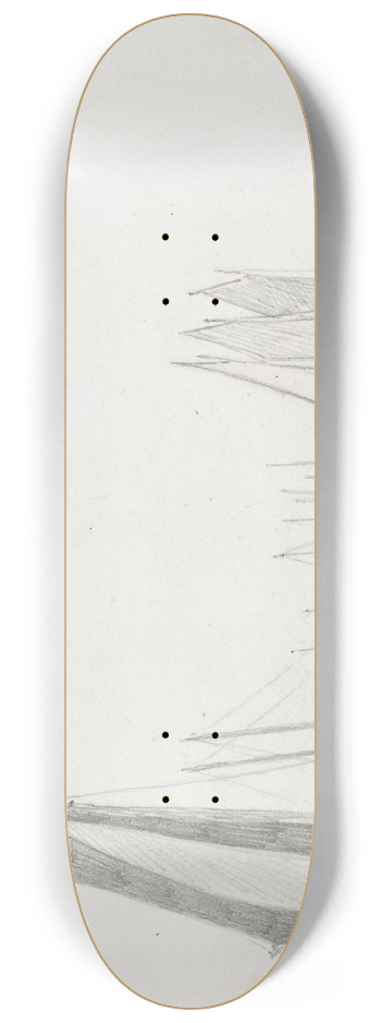 Hans Gude - Seilbter p stranden, Ahlbeck 8.25 inch art skate deck