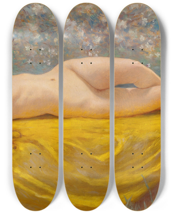 Triptych art skateboard deck of Kenyon Cox May by Kenyon Cox (1856-1919)