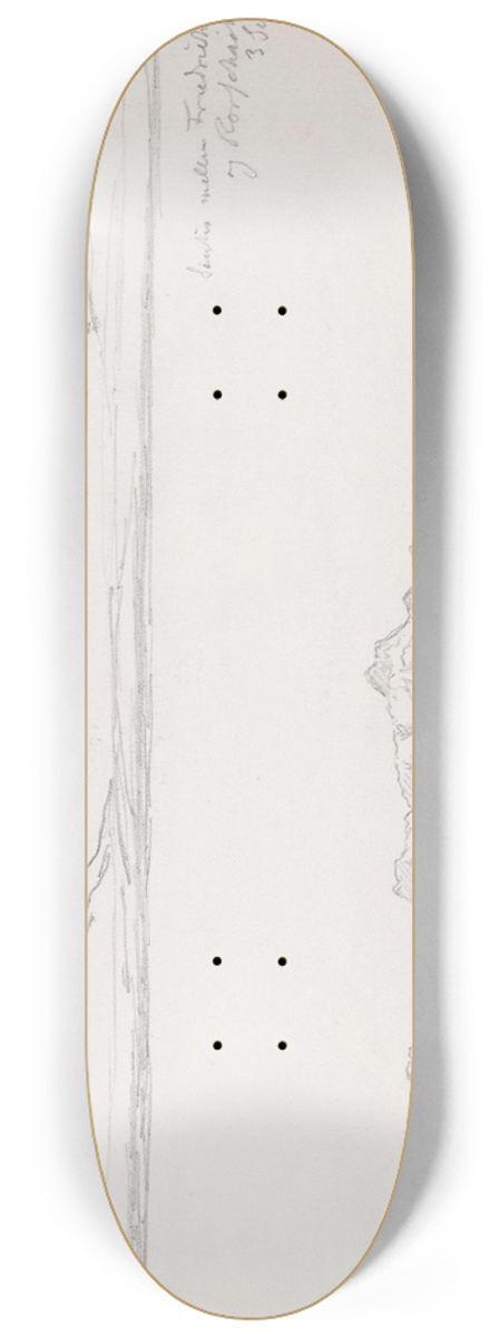 Hans Gude - Utsikt mot Sntis mellom Friedrichshafen og Rorschach 8.25 inch art skate deck