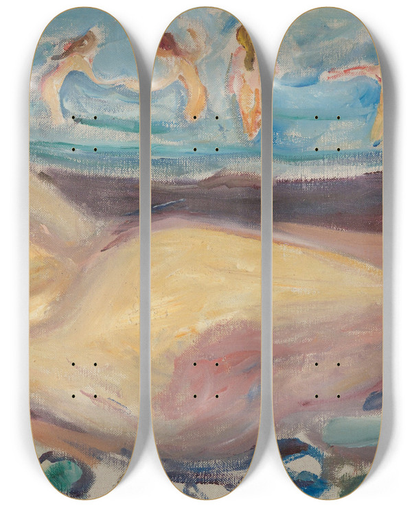 Triptych art skateboard deck of Edvard Munch Venus by Edvard Munch (1863-1944)
