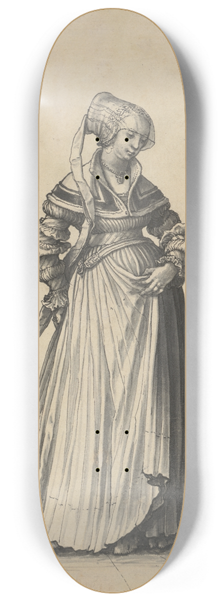 Hans Holbein The Younger - Baslerin, nach rechts gewendet 8.25 inch art skate deck