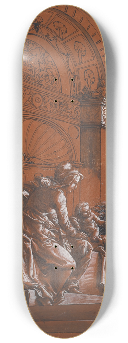Hans Holbein The Younger - The Holy Family 8.25 inch art skate deck