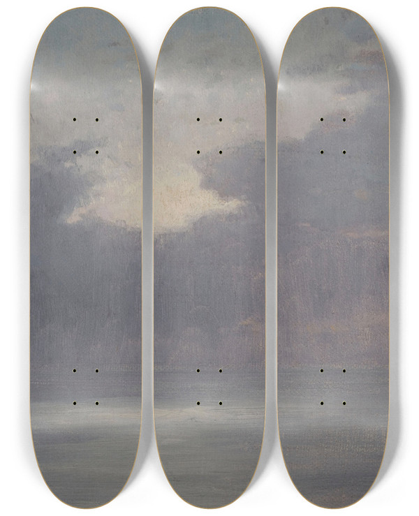 Triptych art skateboard deck of Henrybrokman Eclaircie Sur La Mer by HenryBrokman (1868-1933)