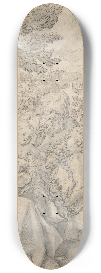 Hans Krumpper - Holy Family with the Infant Saint John the Baptist 8.25 inch art skate deck