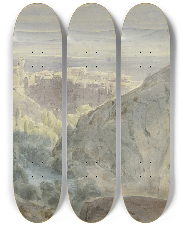 Triptych art skateboard deck of Peter Burnitz Cuenca_2 by Peter Burnitz (1824-1886)