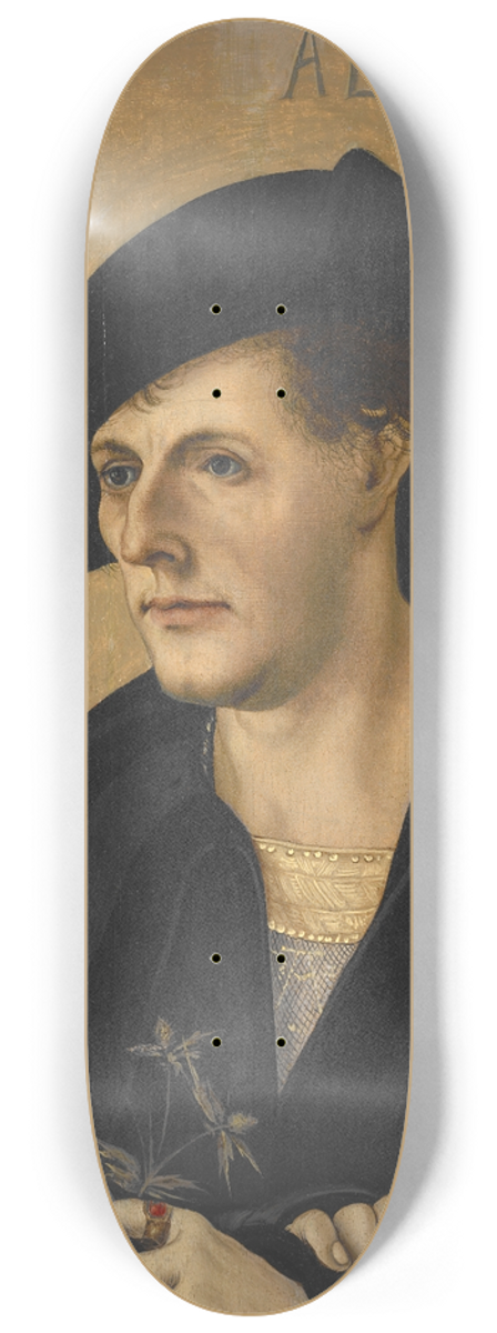 Hans Leonhard Schufelein - Portrait of a Young Man Hans 8.25 inch art skate deck