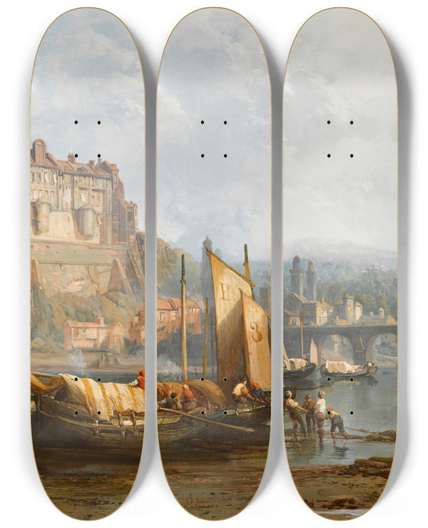 Triptych art skateboard deck of James Webb Heidelberg by James Webb (1825-1895)