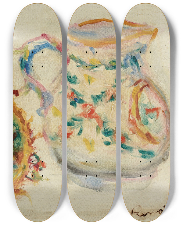 Triptych art skateboard deck of Pierreauguste Renoir Faences Dcores by Pierre-Auguste Renoir (1841-1919)