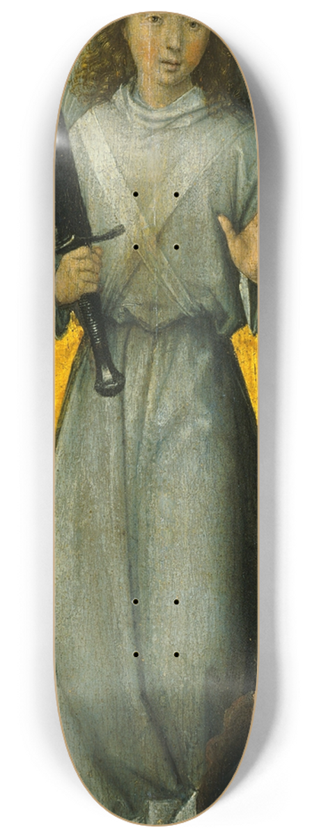 Hans Memling - Angel with a Sword 8.25 inch art skate deck