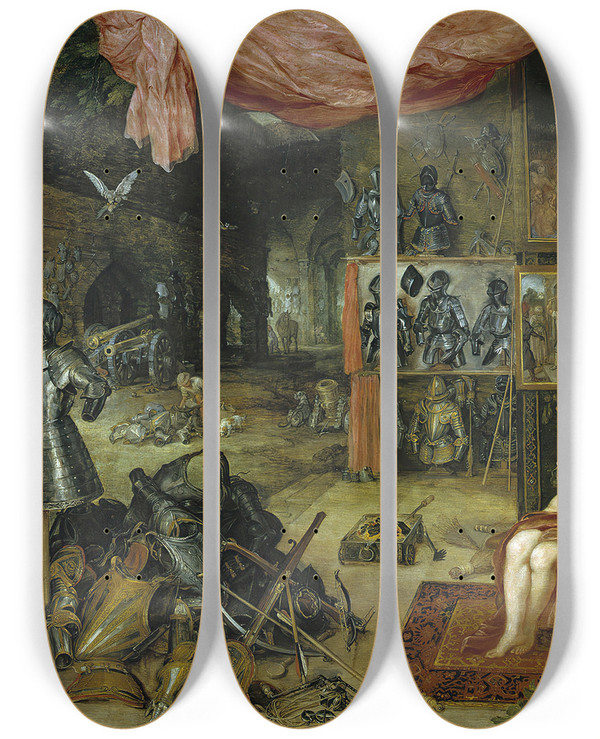 Triptych art skateboard deck of Peter Paul Rubens Touch by Peter Paul Rubens (1577-1640)
