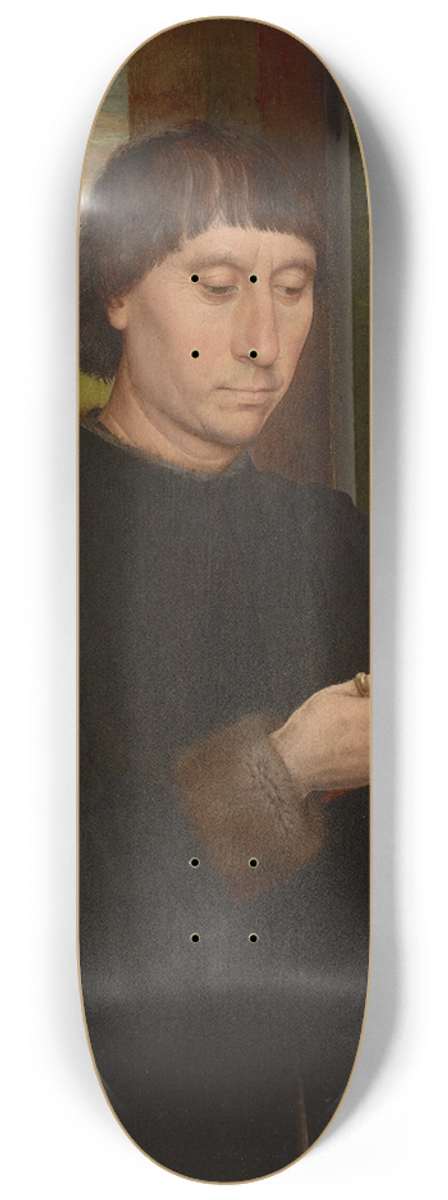 Hans Memling - Portrait of a man reading 8.25 inch art skate deck