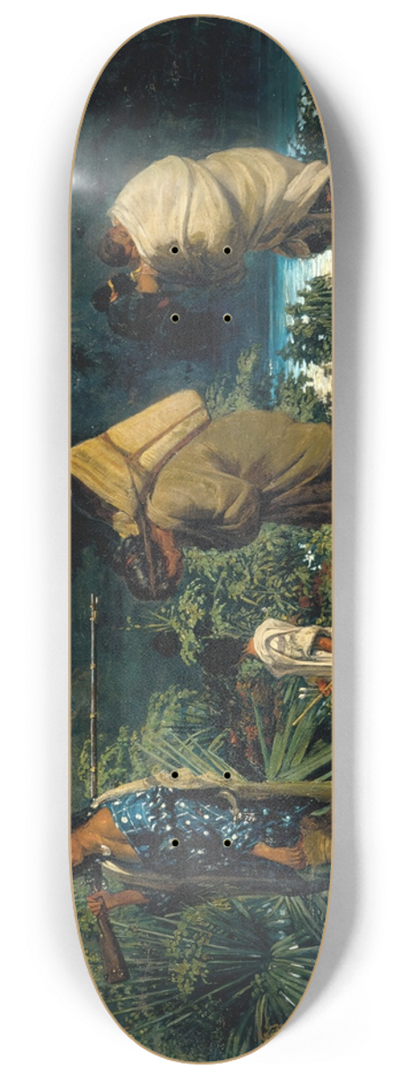 Alfred Boisseau - Louisiana Indians Walking Along a Bayou 8.25 inch art skate deck