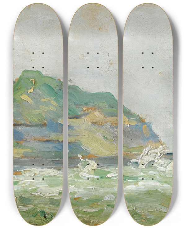 Triptych art skateboard deck of Paul Signac Portenbessin by Paul Signac (1863-1935)