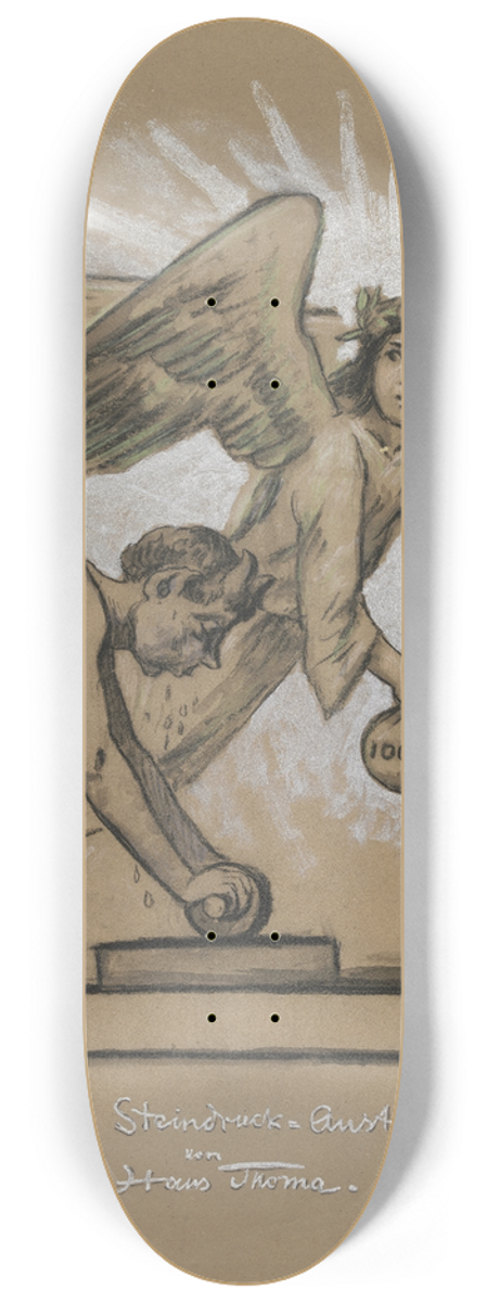 Hans Thoma - Allegorie des Steindrucks 8.25 inch art skate deck