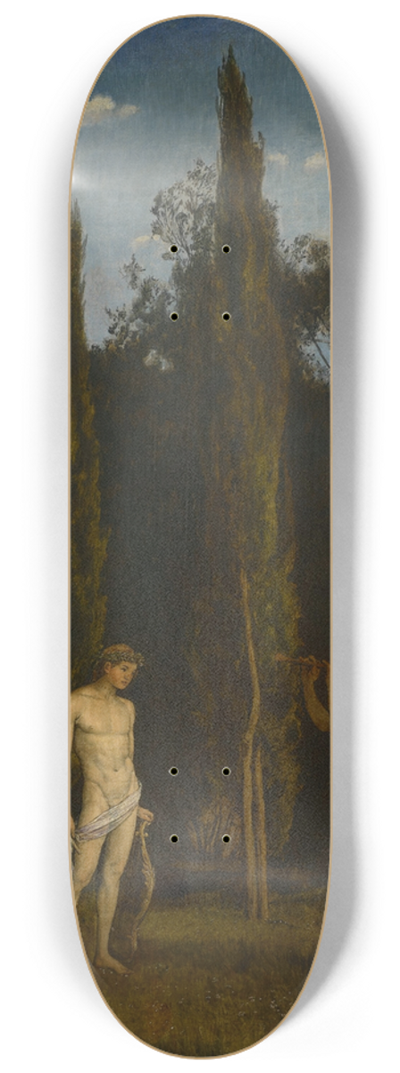 Hans Thoma - Apollo and Marsyas 8.25 inch art skate deck