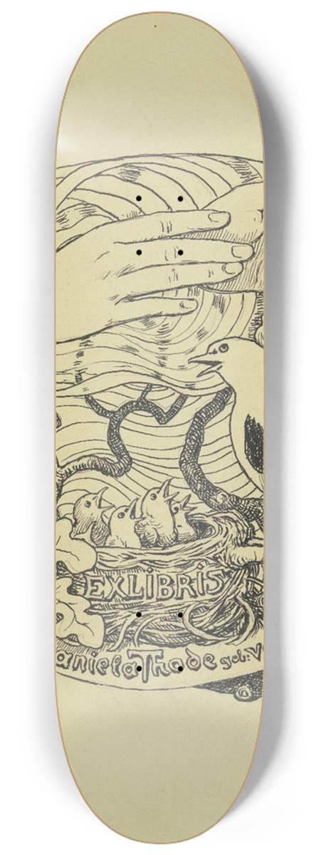 Hans Thoma - Book plate Daniela Thode 8.25 inch art skate deck