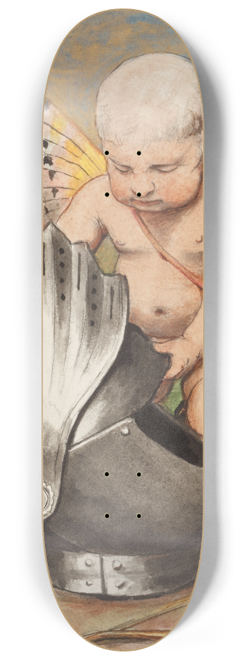 Hans Thoma - Cherub with Helmet 8.25 inch art skate deck