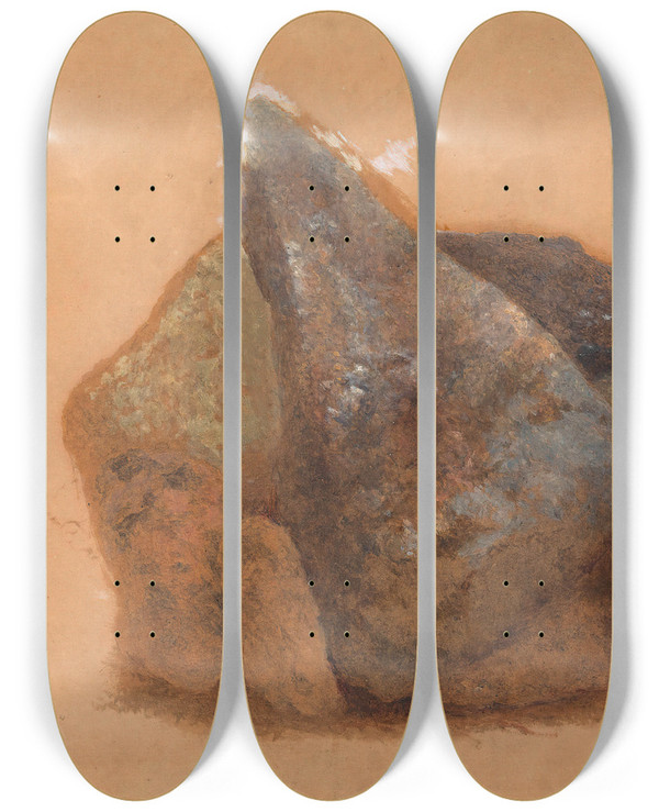 Triptych art skateboard deck of Adalbert Stifter Steinstudie by Adalbert Stifter (1805-1868)