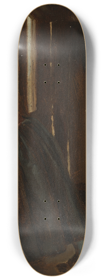 Hans Thoma - Mdchen auf der Laube eines Bauernhauses 8.25 inch art skate deck