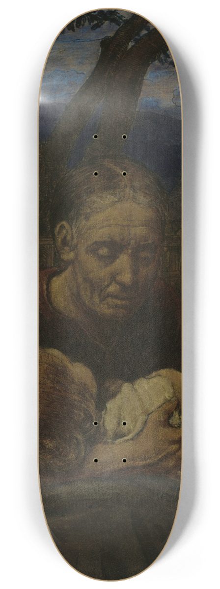 Hans Thoma - Mother and Child in a garden 8.25 inch art skate deck