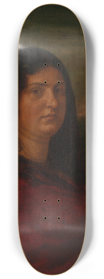Hans Thoma - Portrait of Mrs. Cella Thoma 8.25 inch art skate deck