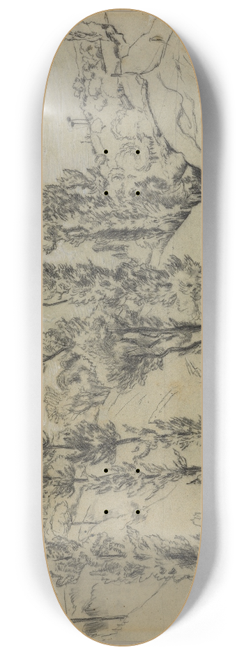 Hans Thoma - Tal bei Siena 8.25 inch art skate deck