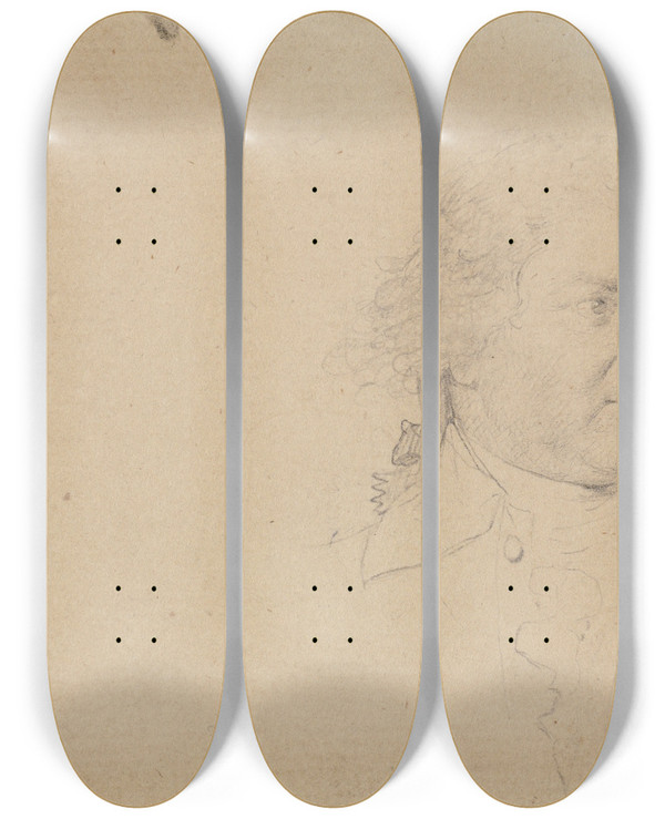Triptych art skateboard deck of John Trumbull Major General Nathanaelgreene by John Trumbull (1756-1843)