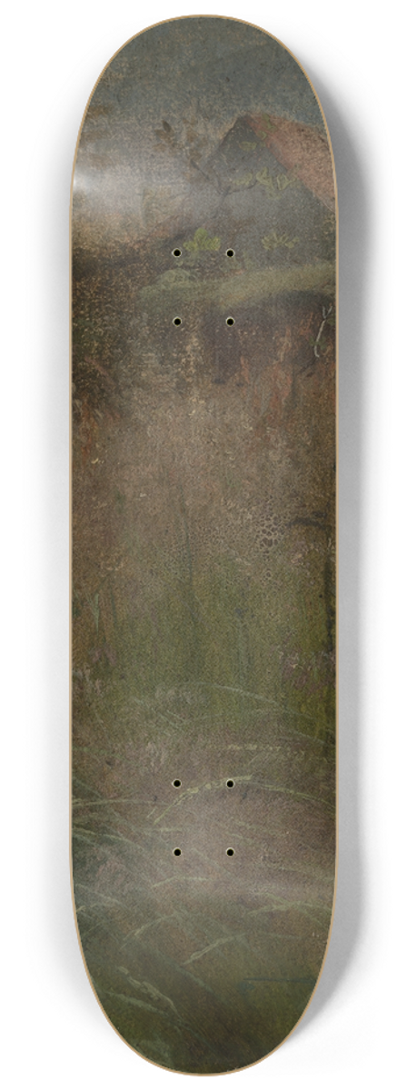 Hans Thoma - Wiese, im Hintergrund ein Bauernhaus 8.25 inch art skate deck