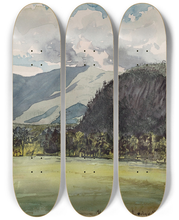 Triptych art skateboard deck of Charles De Wolf Brownell Humphreys Ledge by Charles De Wolf Brownell (1822-1909)