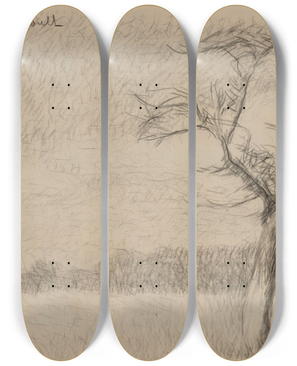 Triptych art skateboard deck of Emile Bernard Paysage_2 by Emile Bernard (1868-1941)
