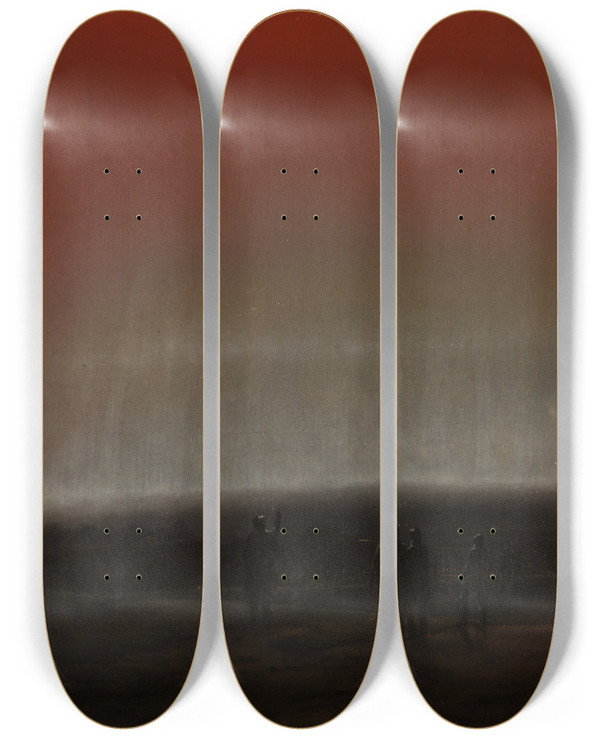 Triptych art skateboard deck of August Matthias Hagen Virmalised by August Matthias Hagen