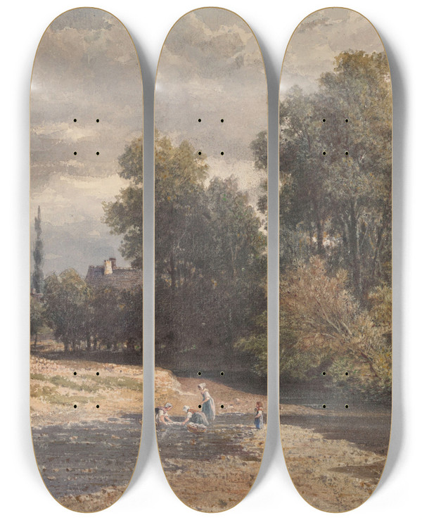 Triptych art skateboard deck of Charles Ligny La Hulpe by Charles Ligny