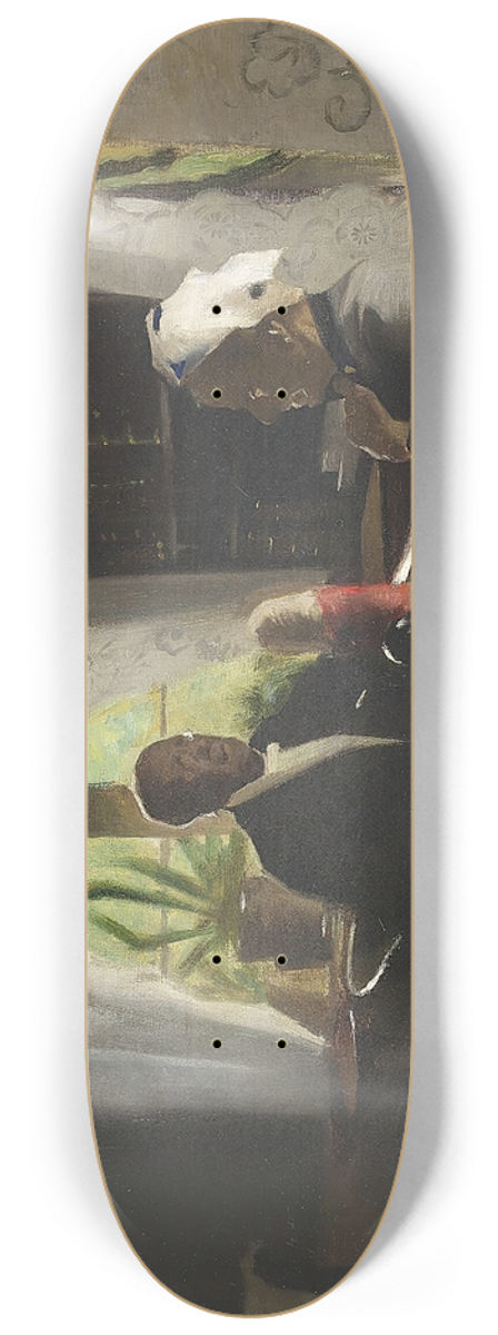 Harald Slott-Mller - ldre gtepar i samtale i dagligstuen 8.25 inch art skate deck