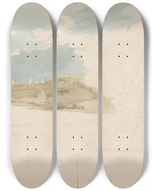 Triptych art skateboard deck of Rev William Warren Porter Blenheim by Rev William Warren Porter (1776-1804)