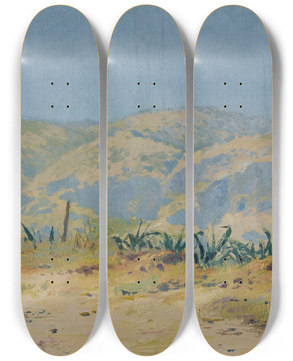 Triptych art skateboard deck of Henrybrokman Bouzara Algrie by HenryBrokman (1868-1933)