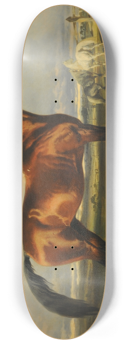 Alfred De Dreux - Caballos en libertad 8.25 inch art skate deck